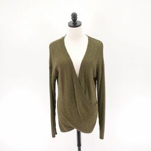 Express Green Medium Wrap / Kimono‎ Sweater Plunging V-Neck Acrylic Rayon